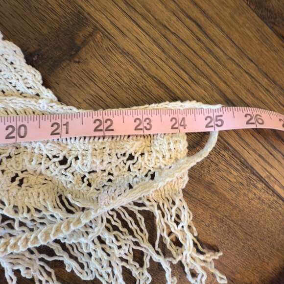 Shein Fringe Hem Crocheted Halter Top Size Medium Bohemian Romantic Festival - Picture 9 of 9